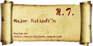 Major Tulipán névjegykártya